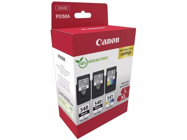 Canon 540L x2/CL-541XL Multipack - 3-pack - Høy ytelse - svart, farge (cyan, magenta, gul) - original - hengeboks - blekkpatron