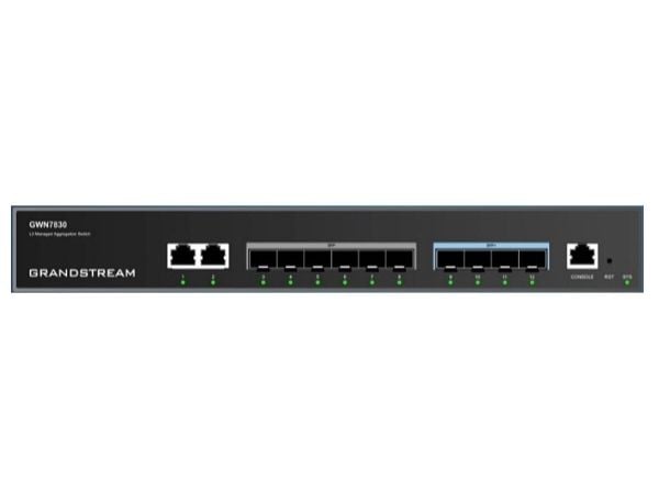 Grandstream GWN7830 - Switch - aggregation - L3 - Styrt - 2 x 10/100/1000 + 6 x Gigabit SFP + 4 x 10 Gigabit SFP+ - stasjonær, veggmonterbar, rackm...