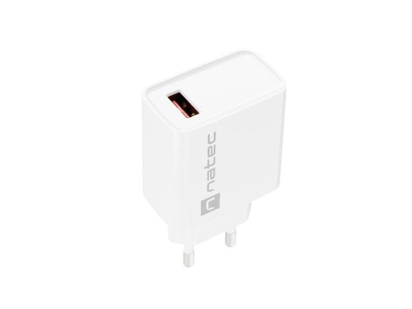 NATEC USB-LATURI RIBERA USB-A 18W VALKOINEN