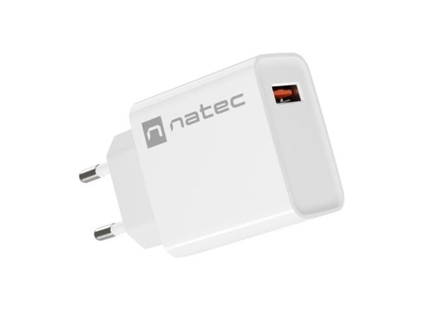 NATEC USB-LATURI RIBERA USB-A 18W VALKOINEN