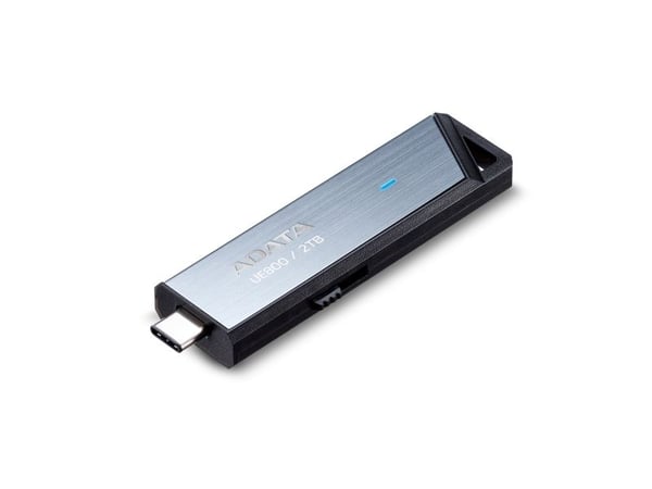 ADATA UE800 - USB-flashstasjon - 2 TB - USB-C 3.2 Gen 2 - sølv