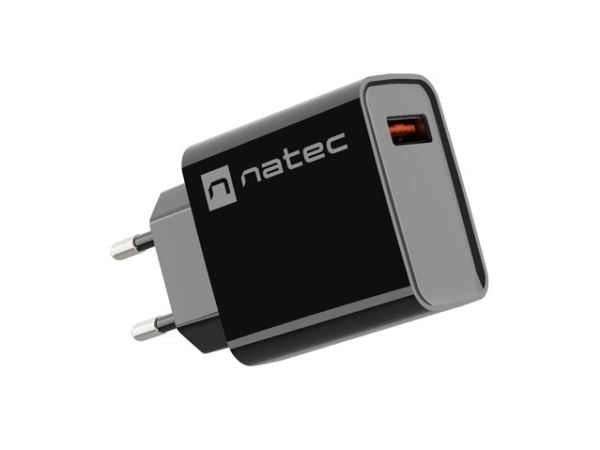 NATEC USB-LATURI RIBERA 18W USB-A MUSTA