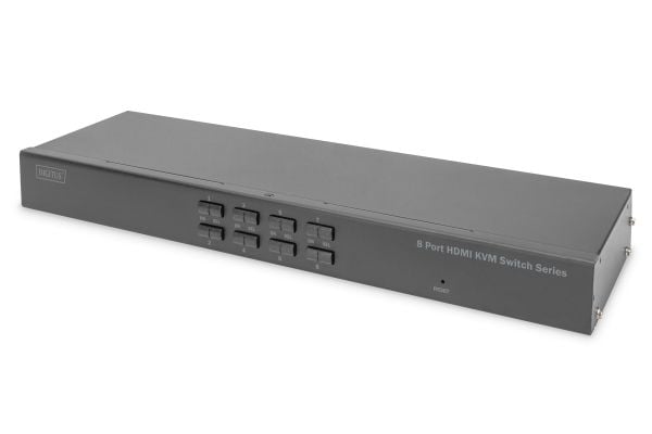 DIGITUS - KVM-svitsj - HDMI - 8 x KVM port(s) - 1 lokalbruker - rackmonterbar