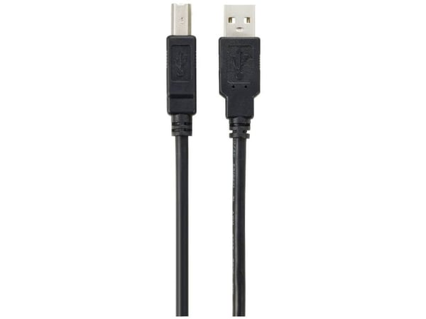 Renkforce USB-kaapeli USB 2.0 USB-A uros, USB-B uros 10,00 m Musta Punottu suoja RF-5770782