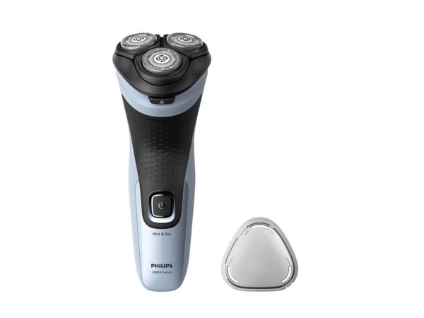 Philips Shaver 3000X Series X3003/00 Sähköparranajokone märkä- ja kuiva-ajoon, Parranajokone kääntyvällä päällä, Musta, Sininen, Akku, Nikkelimetal...