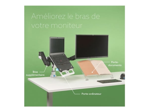 R-Go Single monitor arm Caparo - Monteringssett (justerbar monitorarm) - for LCD-skjerm - aluminium, resirkulert plast - sølv - skjermstørrelse: in...