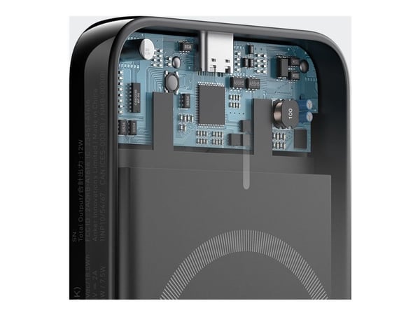 Anker MagGo PowerCore 5000 - Trådløs nødlader - magnetmontering - 5000 mAh - 7.5 watt - Fast Charge, PD - svart