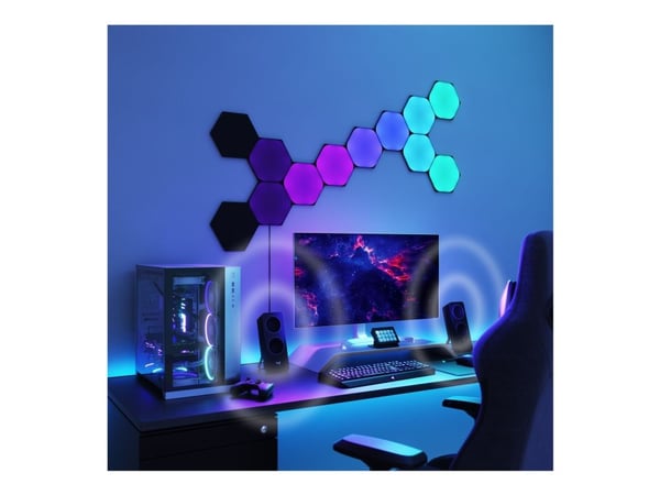 Nanoleaf Shapes Starter Kit - Lyspanelsett - LED - sekskant - svart