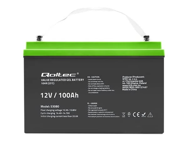 Qoltec geeliakku | 12V | 100Ah | GEL