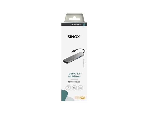 Sinox PRO USB C-hubb i aluminium