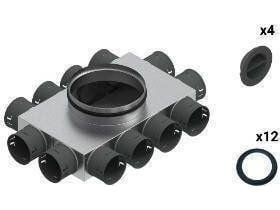 SpiroFlex fördelningsdosa 12-8x75/200 isolerad VENT CLEAR W2 set Spiroflex SX-WS12X75/200SRZ