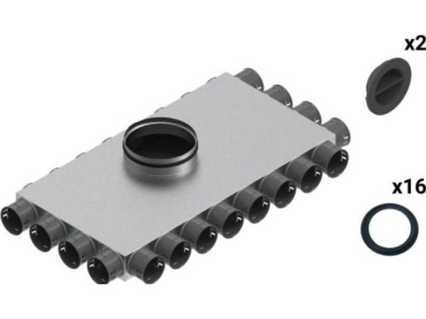 SpiroFlex Fordelingsboks 16-14x75/200 isolert VENT CLEAR W2 Spiroflex SX-WS16X75/200SRZ