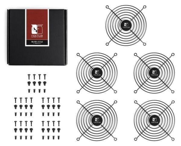 Noctua NA-FG1-12 SX5, Viftegrill, Stål, 12 cm, 105 x 105 mm, 5 stykker, Boks