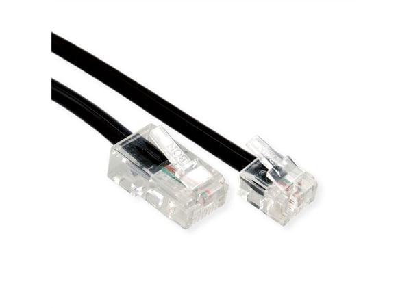 Secomp 11.04.3031, 2 m, RJ-11, RJ-45, Sort, Hankjønn, Hankjønn