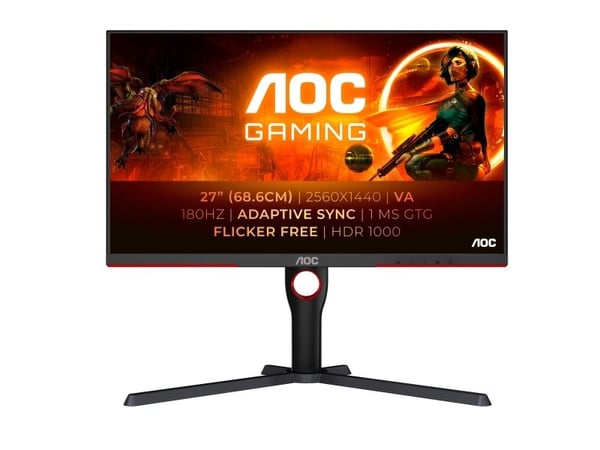 AOC G3 Q27G3XMN/BK, 68,6 cm (27"), 2560 x 1440 pikseliä, 2K Ultra HD, LED, 1 ms, musta, Punainen