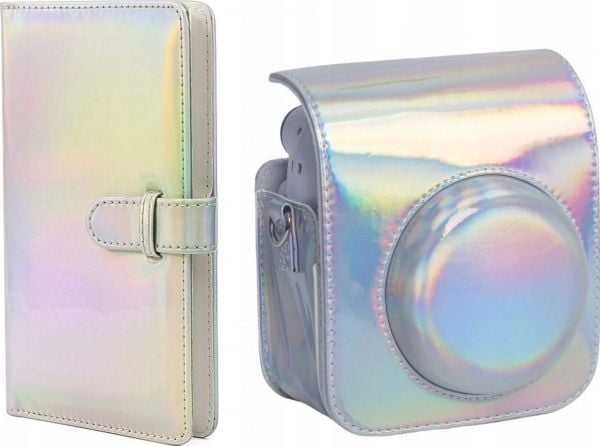 LoveInstant Case Case Cover for Fujifilm Instax Mini 12 + 96 Photo Album / Silver Flash