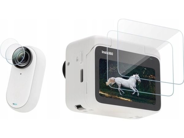 SunnyLife beskyttelsesglass for objektiv + skjerm 2-i-1 til Insta360 Go 3 / Action Pod (IST-BHM587-2)