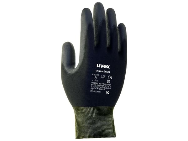 Uvex 60248, Fabrikkhansker, Sort, Voksen, Unisex, 1 stykker, EN 388:2016 (4 1 3 1 X)