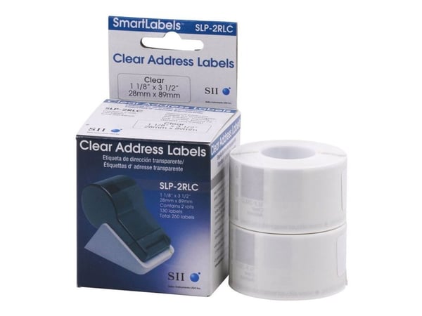 Seiko Instruments SLP-2RLC - Blank - 28 x 89 mm 260 etikett(er) (2 rull(er) x 130) adresselapper - for Smart Label Printer 620, 650SE