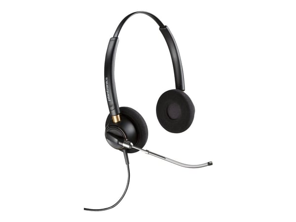 HP Poly EncorePro 520V - EncorePro 500 series - headset - på örat - kabelansluten - Quick Disconnect - svart - Certifierad för Skype for Buisness, ...