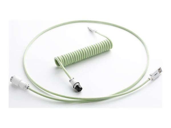 CableMod PRO Series - Tastaturkabel - USB (hann) avtakbar til 24 pin USB-C (hann) avtakbar - 1.5 m - rullet sammen - lime sorbet (white on light gr...