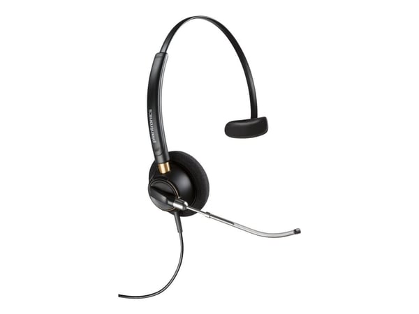HP Poly EncorePro 510V - EncorePro 500 series - hodesett - on-ear - kablet - Quick Disconnect - svart - Certified for Skype for Business, UC-sertif...