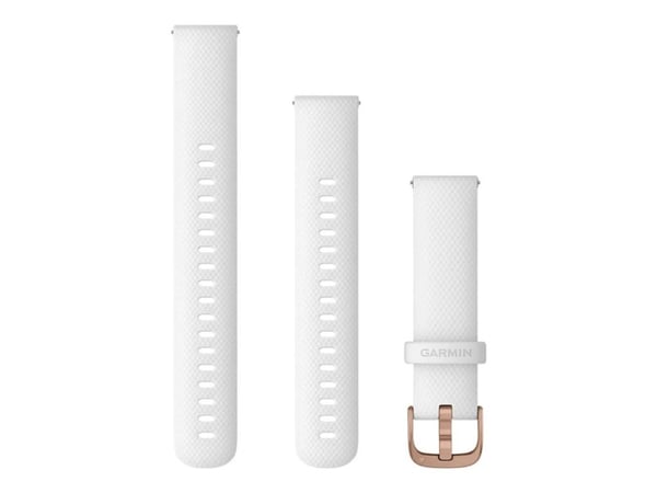 Garmin Quick Release Band - KlocKräm för smart klocka - 110 - 175 mm - vit, järnvaror i roséguld - för Forerunner 255S, 255S Music, 265S; Legacy He...