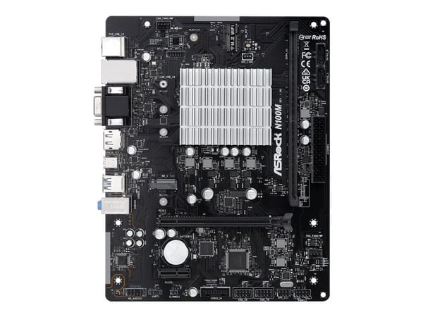 ASRock N100M - Moderkort - micro ATX - Intel N-series N100 - USB 3.2 Gen 1, USB 3.2 Gen 2 - Gigabit LAN - inbyggda grafiken - HD-ljud (8 kanaler)