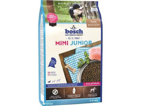 BOSCH Mini Junior - tørfoder til hunde - 3 kg