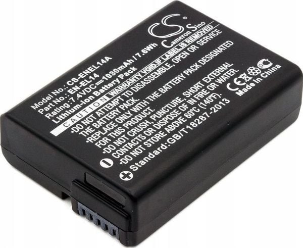Cameron Sino batteri til Nikon EN-EL14 / EN-EL14a / CS-ENEL14a (SB7620) Cameron Sino batteri til Nikon EN-EL14 / EN-EL14a / CS-ENEL14a (SB7620)
