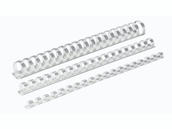 Plastryggar för inbindning 12,5 mm vita 100 st. (BEGGP125WHPX0100001)