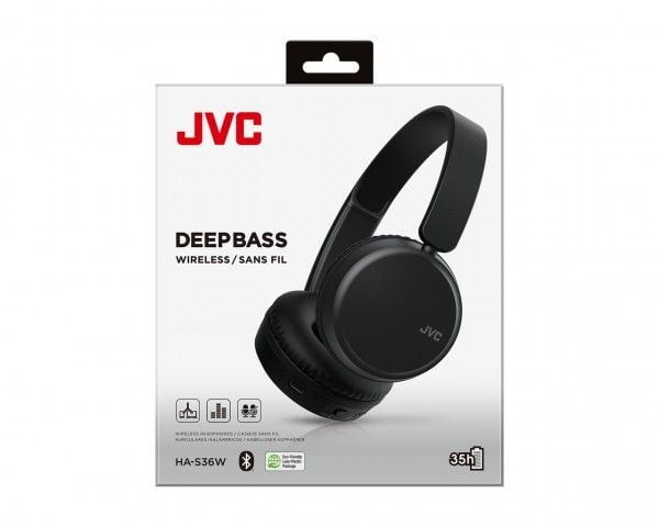 JVC HA-S36W-BU svarte dynamiske hodetelefoner med mikrofon