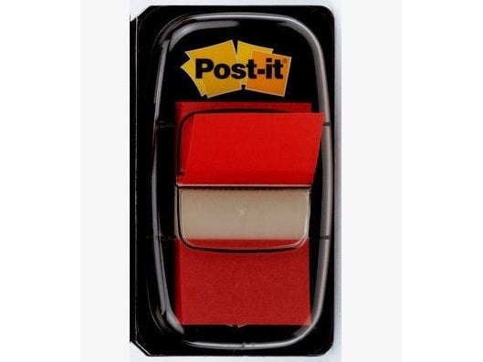 3M I680-1, Rød, Rektangel, Avtagbar, Ringperm, 25,4 mm, 43,2 mm