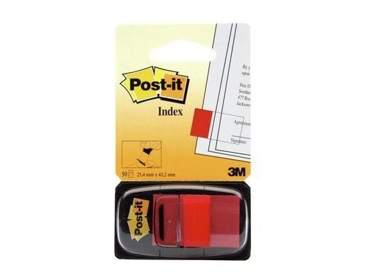3M I680-1, Rød, Rektangel, Avtagbar, Ringperm, 25,4 mm, 43,2 mm