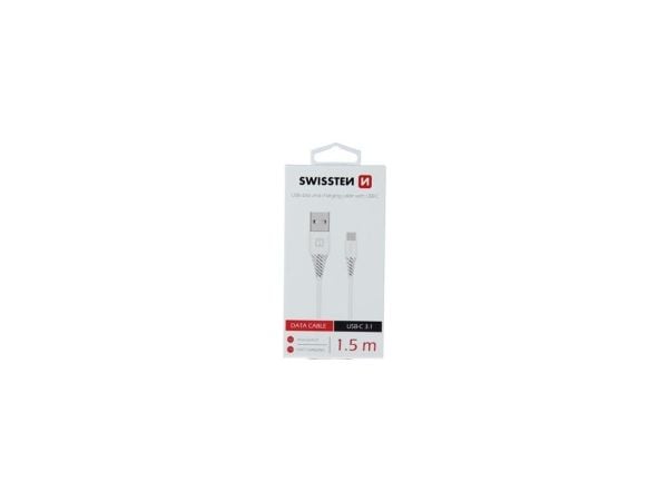 Swissten 71504400, 1,5 m, USB A, USB C, USB 3.2 Gen 1 (3.1 Gen 1), Hvit