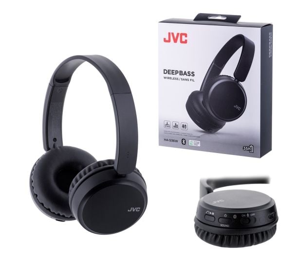 JVC HA-S36W-BU svarte dynamiske hodetelefoner med mikrofon
