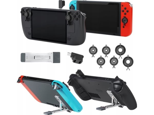 JYS sett til Steam Deck / Nintendo Switch OLED: joystickbeskyttelse + adapter (2x Type-C) + stativ JYS-SD015