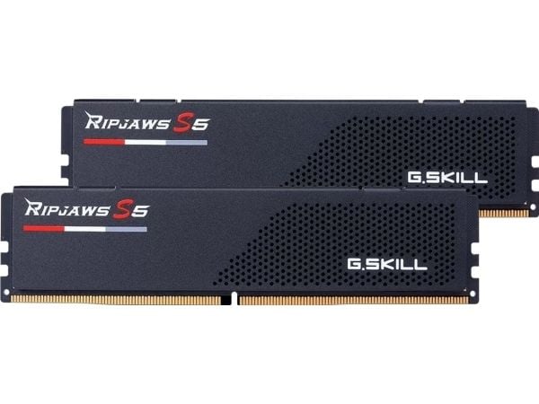 G.Skill Ripjaws S5 - DDR5 - sett - 96 GB: 2 x 48 GB - DIMM 288-pin - 5600 MT/s / PC5-44800 - CL40 - 1.25 V - ikke-bufret - on-die ECC - matt svart