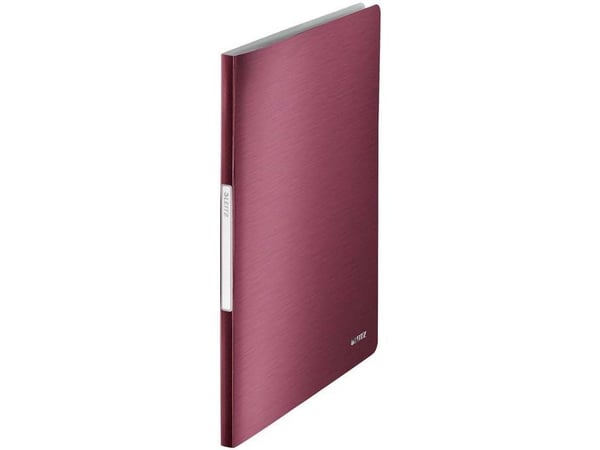 LEITZ esittelykirja Style, A4, PP, 40 taskua, granaatinpunainen harjattu pinta, kiinteästi sidotuille asiakirjoille - 1 kpl (3959-00-28)