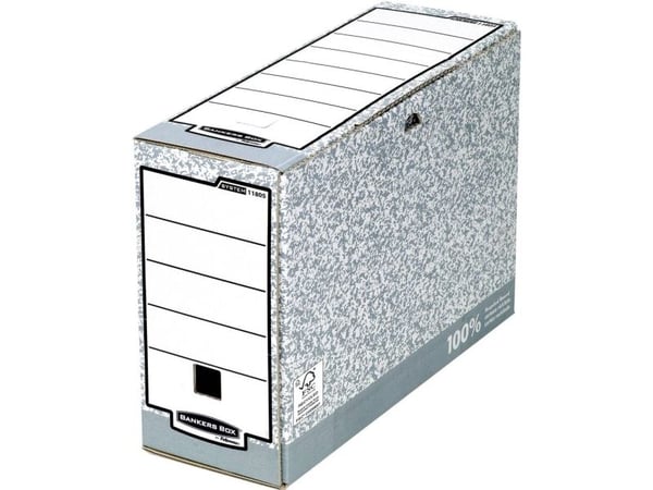 Bankers Box System - Boksfil - bokryggbredde: 100 mm - for A4 (210 x 297 mm) - grå