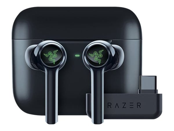 Razer Hammerhead Pro HyperSpeed - True wireless-hodetelefoner med mikrofon - i øret - Bluetooth / 2,4 GHz radiofrekvens - aktiv støydemping