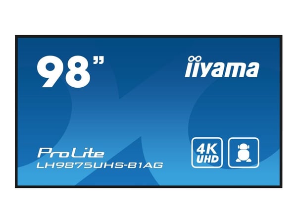 iiyama ProLite LH9875UHS-B1AG - 98" Diagonalklasse (97.5" synlig) LED-bakgrunnsbelyst LCD-skjerm - intelligent skilting - med innebygd SoC-mediespi...