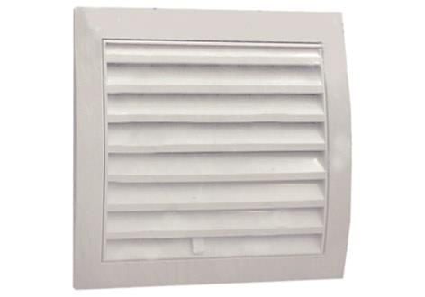 Justerbart ventilationsgaller i plast 148x153, vit