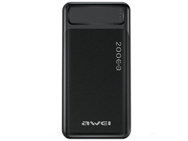 AWEI PowerBank P6K 20000mAh svart 2xUSB/PD/Micro-USB