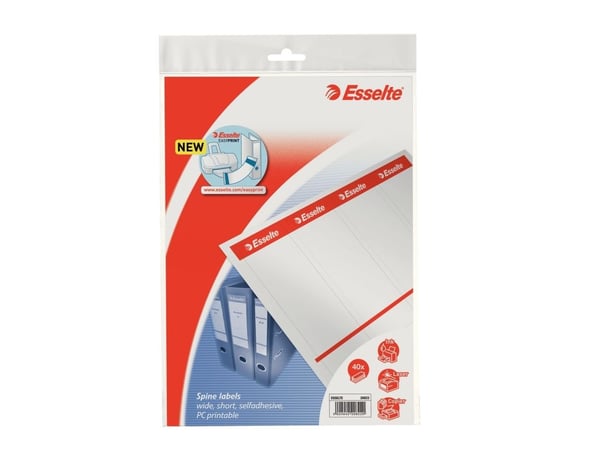 Esselte etikett ryggekort PC til ringpermer i papp 59x192 mm 10 ark (10K131X)