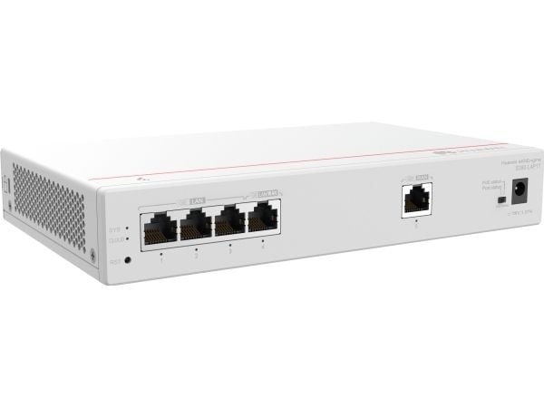 Huawei eKitEngine S380-L4P1T - Switch - Styrt - 1 x 10/100/1000 (PoE+) + 3 x 10/100/1000 - rackmonterbar - PoE+ (50 W)