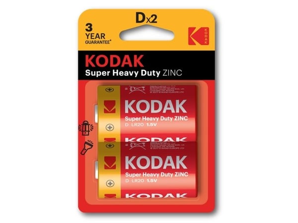 Kodak batteri Extra Heavy Duty D/R20 6000 mAh 2 st