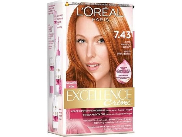 L'Oreal Excellence Creme Hair Color 7.43 Copper-Golden Blonde
