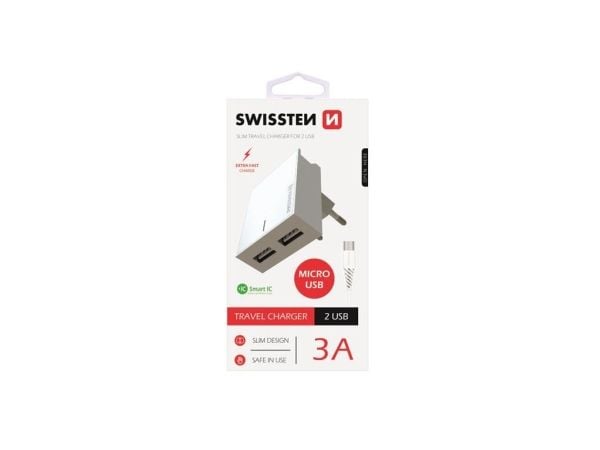 Laturi Swissten 2x USB-A 3 A (22041000)