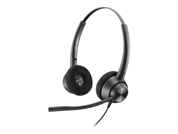 HP Poly EncorePro 320 - EncorePro 300 series - hodesett - on-ear - kablet - Quick Disconnect - svart - TAA-samsvar - Certified for Skype for Business